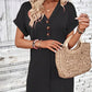 👗📢📢50% OFF !!  ⚡Buy 2 get 5%+ Free Shipping✈️ ⏰Women's Fashion V-Neck Button Dress – Timeless Solid Colors, Soft Fabric & Rolled Sleeves 🌸