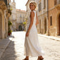 👗 50% DE RÉDUCTION! ✨ Robe Longue à Poches en Coton-Lin – Coupe Enveloppante, Boutons Asymétriques & Style Chic Pour Un Confort Élégant 🌸