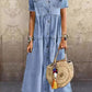 Women's Casual Elegant Long Denim Shirt Dress