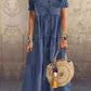 Women's Casual Elegant Long Denim Shirt Dress
