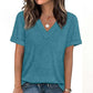 👕 50% OFF NOW! 🌸 Women's V-Neck Short Sleeve Casual T-Shirt – Classic V-Neck, Soft Polyester & Rolled Cuffs ✨