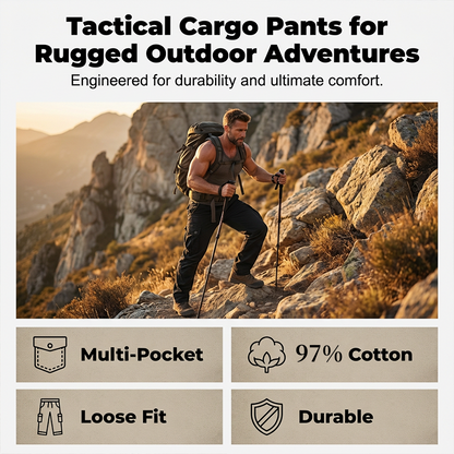 👖 40% OFF NOW! 🛠️ Men's Cotton Cargo Tactical Pants – Multi-Pocket, Reinforced Construction & Adjustable Waist