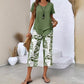 🥳SUMMER HOT SALE🥳💞50K+ SOLD!💥50% OFF! 🔥Casual Round Neck Layered Tunic Top and Wide Leg Pants Set