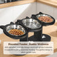 📢📢49% OFF !! ⏰ Anti-Slip Elevated 3-Bowl Pet Feeder! 🍲🐶🐱