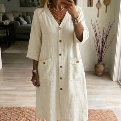 📢📢50% OFF & Free Shipping !! ⏰Women's Casual V-Neck Midi Dress