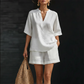 🍀Women's Casual V-Neck Two-Piece Short Set