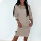 👗 Women's Casual Crewneck Sweatshirt Dress – Cozy Fleece, Loose Fit, Perfect for Daily Wear 🌸✨