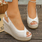 💐50% OFF ! Women’s Peep-Toe Wedge Sandals – Lightweight Sole, Slimming Silhouette 🌸✨【Limited Offer】