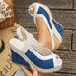 💐50% OFF ! Women’s Peep-Toe Wedge Sandals – Lightweight Sole, Slimming Silhouette 🌸✨【Limited Offer】