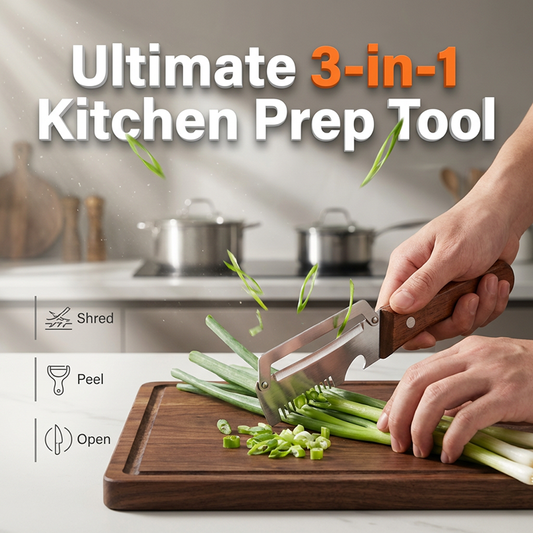 🔥LIMITED TIME 50% OFF! 🥒 3-in-1 Scallion Shredder & Peeler – Fast, Efficient & Must-Have Kitchen Tool ✨🍴