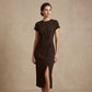 📢📢40% OFF !! ⏰Elegant Twist-Front Waist-Cinching Slit Dress