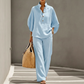 ⏰🔥LIMITED TIME 50% OFF!🔥50K+ SOLD!    Women's Stand-Up Collar Top & Wide-Leg Pants Set