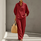 ⏰🔥LIMITED TIME 50% OFF!🔥50K+ SOLD!    Women's Stand-Up Collar Top & Wide-Leg Pants Set