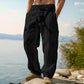 👖 50% OFF NOW! 🌿 Men's Cotton Linen Cargo Pants – Breathable, Relaxed Wide-Leg & Multi-Pocket – Drawstring Waist for Easy Fit ☀️