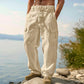 👖 50% OFF NOW! 🌿 Men's Cotton Linen Cargo Pants – Breathable, Relaxed Wide-Leg & Multi-Pocket – Drawstring Waist for Easy Fit ☀️