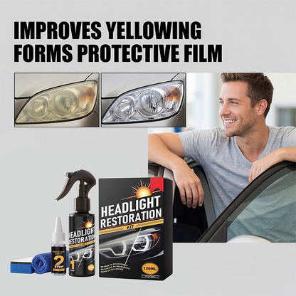 🔧Buy 2 Get 3 Free🎁Headlight Restorer Kit – 2 steps, no disassembly. Removes yellow haze, restores clarity. Long‑lasting UV shield. 🚗✨