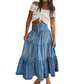 30% OFF ✨ High-Waisted Denim Maxi Skirt – Cute, Comfy & Ready for Irish Weather