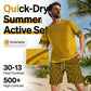 🌿SUMMER HOT SALE🌿🔥50K+ SOLD!💐50% OFF!  Men's Tracksuit Set – Yellow, Graphic, Quick-Dry, Summer