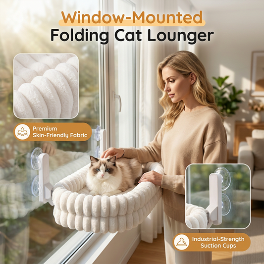 🐱☀️✨Foldable Cat Window Hammock with Suction Cups