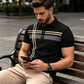 👔 LIMITED-TIME 50% OFF! 💐  🎁Buy 3 Get 15% & Buy 4 get 25% off!!💖 Men's Striped Top – Short Sleeve, Collared ✨