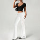 💕LIMITED TIME 50% OFF!🔥🌹👖 Women's Ruched Lace Panel Flare Pantss✨