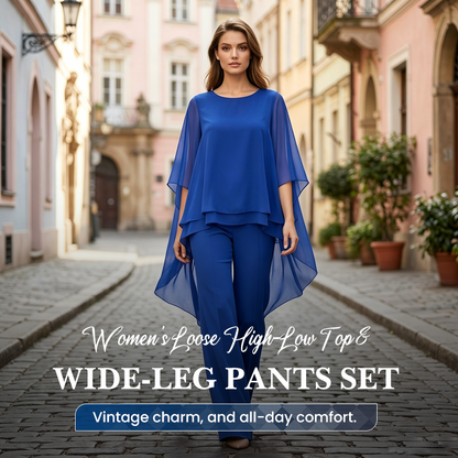 👚✨ Women’s Loose High-Low Top & Wide-Leg Pants Set – Chic, Comfy & Easy to Wear🌿