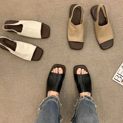 🍁🔥LIMITED TIME 50% OFF!🔥You Deserve a Deal 💕👠 Women's Retro Square Toe Slingback Sandals
