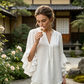 📢📢50% OFF !! ⏰ V-Neck Ruffled Sleeve Top – Flowy & lightweight – Elegant casual blouse, perfect for summer or office – feminine and breathable ✨🌿