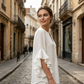 📢📢50% OFF !! ⏰ V-Neck Ruffled Sleeve Top – Flowy & lightweight – Elegant casual blouse, perfect for summer or office – feminine and breathable ✨🌿