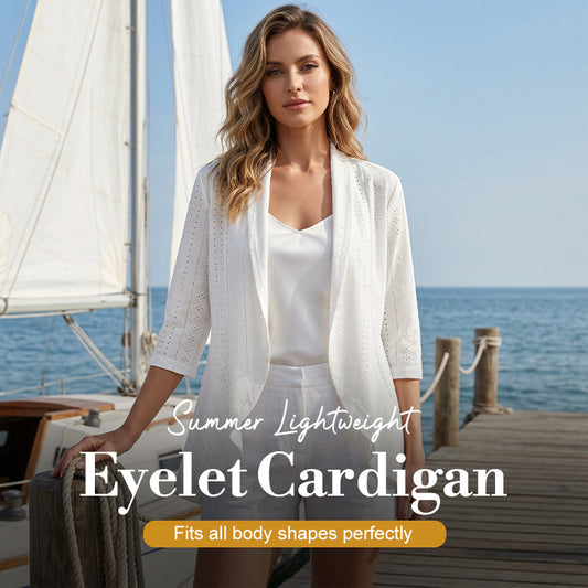 🔥LIMITED TIME 50% OFF!🔥 🌼Summer Hot Sale🌼  Women's Summer Lightweight Eyelet Cardigan