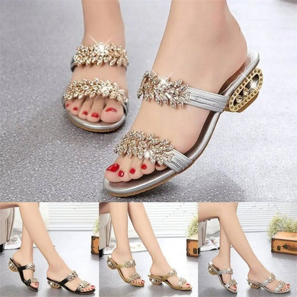 👡✨ Women’s Rhinestone Flat Sandals – Chic Metal Accent Summer Style | 50% OFF Today