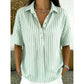 👕 LIMITED-TIME  OFF! ✨ Women's Striped Short-Sleeve Shirt – Relaxed Fit, V Neck, 9 Colors 🍂
