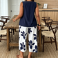 🌸 50% OFF! ✨ Women's Asymmetrical Top & Floral Print Capri Pants Set – Versatile, Vibrant, Comfortable 🌺