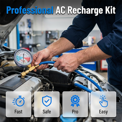 ⏰🔥LIMITED TIME 55% OFF!🔥   ❄️🔧 R134a AC Refrigerant Charging Hose with Gauge – Easy Car A/C Refill Tool