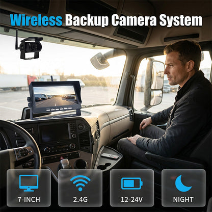 🚛📹 ProVision 7-Inch HD Wireless Backup Camera System🛡️ – Stable 2.4G Rear View for Trucks, Trailers & RVs