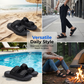 🖤👣 Men’s Adjustable Dual-Strap Slide Sandals🍀 – Breathable Mesh, Soft Cushioning & Wear-Resistant Traction🛡️