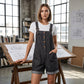 👖 LIMITED-TIME 56% OFF! 🌸 Retro Solid Color Romper with Adjustable Straps – Button-Front, Large Pockets, Relaxed Fit ✨