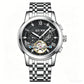 ⌚ Men’s Automatic Mechanical Watch – Open-Heart Dial, Stainless Steel Strap & 30M Water Resistance