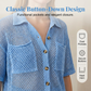 🌸 50% OFF NOW! 🌸Women Short Sleeve Knit Button Shirt Free Gift Necklace