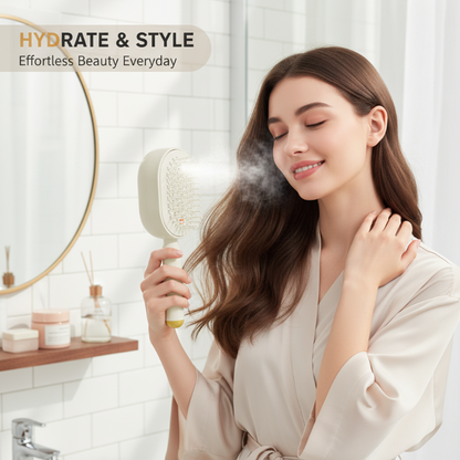 💖LAST DAY SALE 50% OFF💁‍♀️✨Electric Spray Air Cushion Massage Comb💨| Self-Cleaning Anti-Tangle ✨ | Perfect for Dry, Brittle Hair 💧🌟