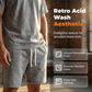 Men's Vintage Style T-Shirt and Solid Color Shorts Set