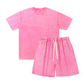 Men's Vintage Style T-Shirt and Solid Color Shorts Set