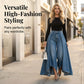Women's High-Waist Wide-Leg Jeans with High-Low Hem