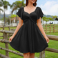 📢📢50% OFF !! ⏰Puff Sleeve Backless Bow Tie Dress