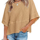 ☀️2026 HOT SALE 50% OFF💃🌸  Women's Solid Color Splicing Loose Five Points Flare Sleeve T-Shirt