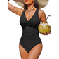 👙 Women’s Ruched Tummy Control Swimsuit – Supportive Wide Straps, Full Coverage & Beach-Ready Style