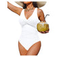 👙 Women’s Ruched Tummy Control Swimsuit – Supportive Wide Straps, Full Coverage & Beach-Ready Style