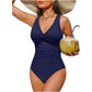 👙 Women’s Ruched Tummy Control Swimsuit – Supportive Wide Straps, Full Coverage & Beach-Ready Style
