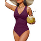 👙 Women’s Ruched Tummy Control Swimsuit – Supportive Wide Straps, Full Coverage & Beach-Ready Style