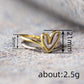 💍 Two-Tone Layered Heart Ring – Gold & Silver Finish, Puffy Heart Design & Stacked Band Style